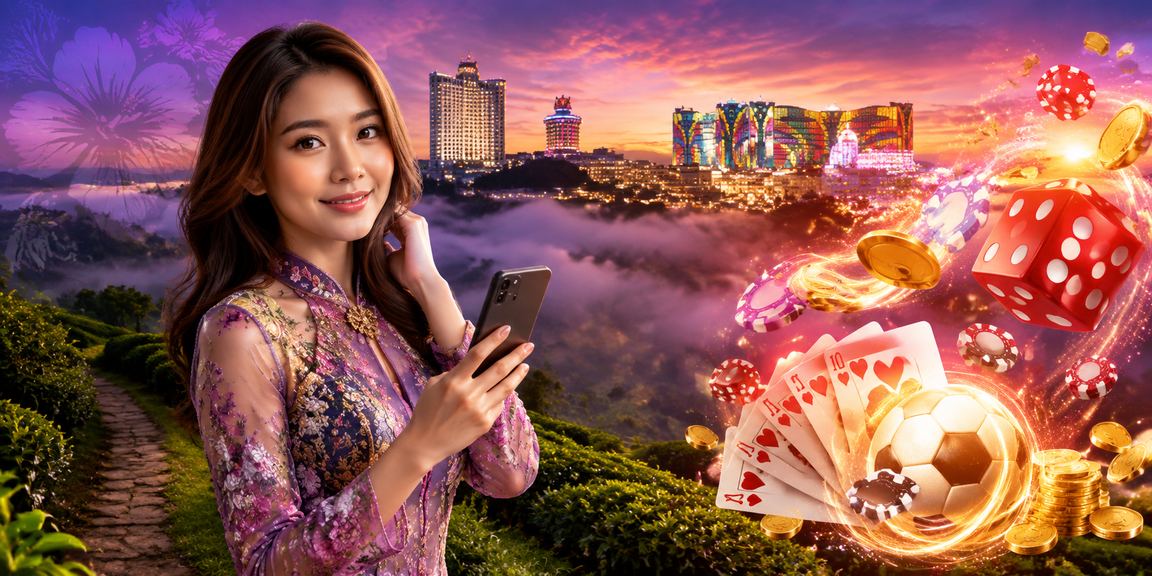 Suasana hiburan bertaruh bergaya Genting Highlands yang mencerminkan budaya kasino Malaysia di lomutao951