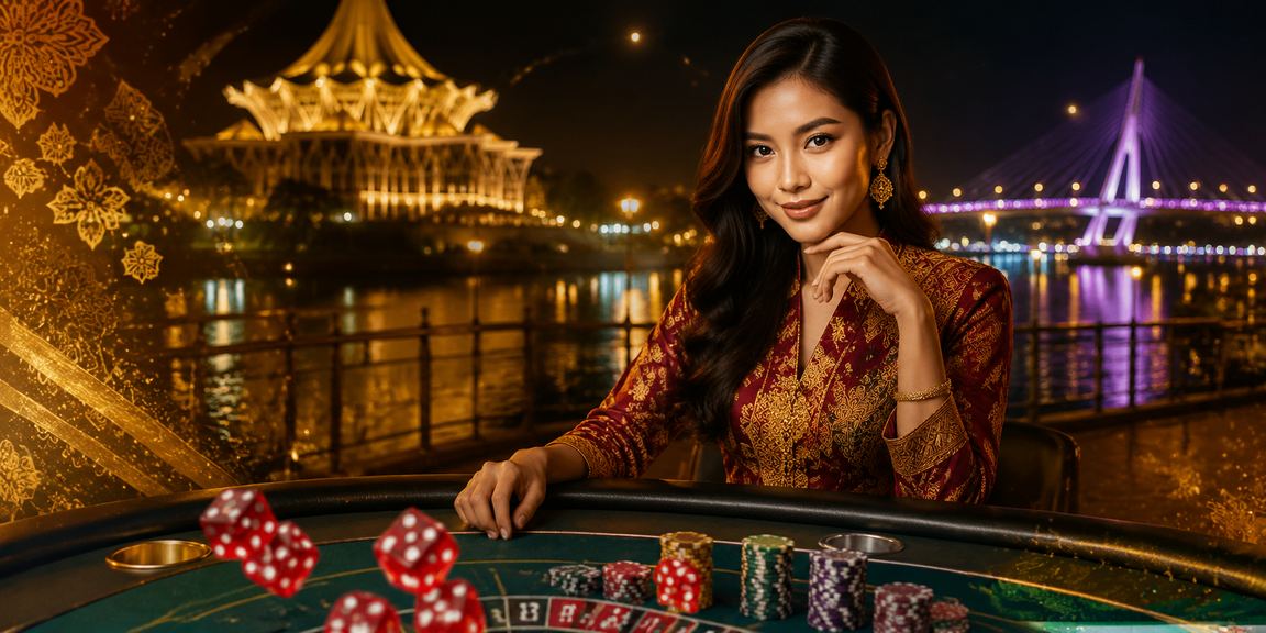 Pratonton antaramuka permainan dadu di Kuching dengan reka bentuk modern